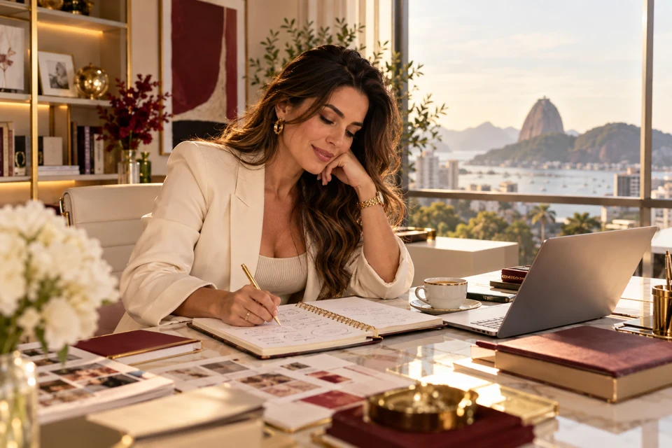 Empreendedora planejando um projeto pessoal